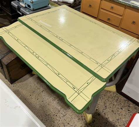 antique tepco steel leaf table with cabinet|TEPCO 1940s Enamel Table 30” Trundle Stowed Leaf .